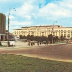 Здание Музея-панорамы «Бородинская битва» на Кутузовском проспекте. Фотография Москвы в 60-е годы.