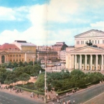 Фото Большого театра Союза ССР на площади Свердлова. Снимок Москвы в 60-х годах.