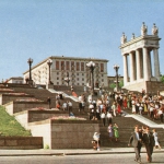 Лестница на Центральной набережной Сталинграда. Снимок 1962-го года.
