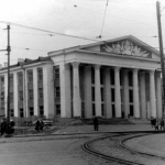 Трамвайное кольцо на 3-й дачной. Снимок в 1960-е годы.