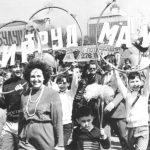 Снимок празднования 1 мая. И несменный лозунг тех времен - мир, труд, май. Снимок 70-х годов.