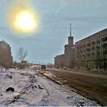Улица Масленникова. Город Омск начало 1980-х годов.