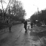 Улица Северная, Челябинск.</br>
Фото сделано весной 1986 года. На кадре вид в сторону Меридиана.